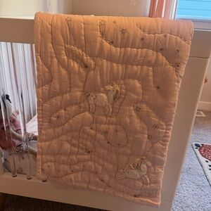 Pottery Barn Unicorn Crib bedding - 2 fitted sheets & Mila Tencel Quilt